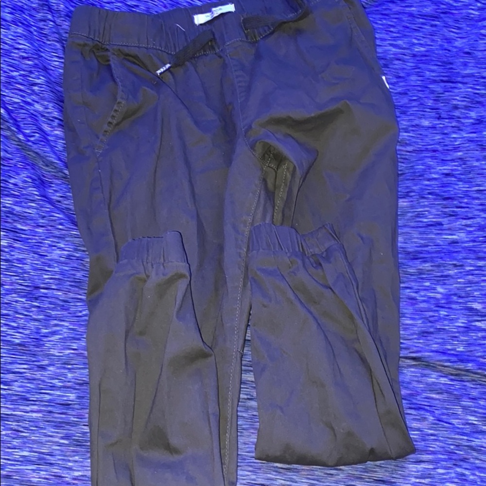 Olive green female joggers.